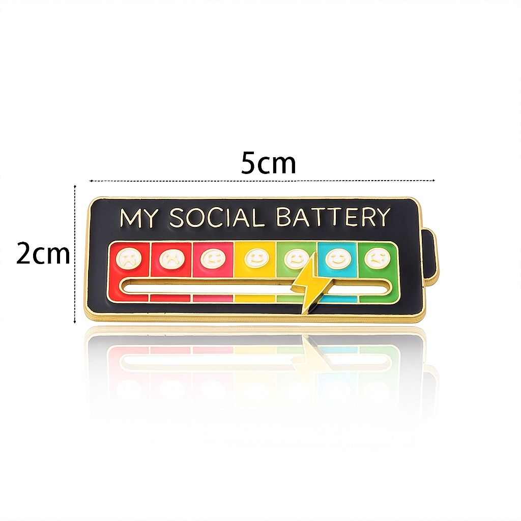 #1 Social Battery Status Brooch