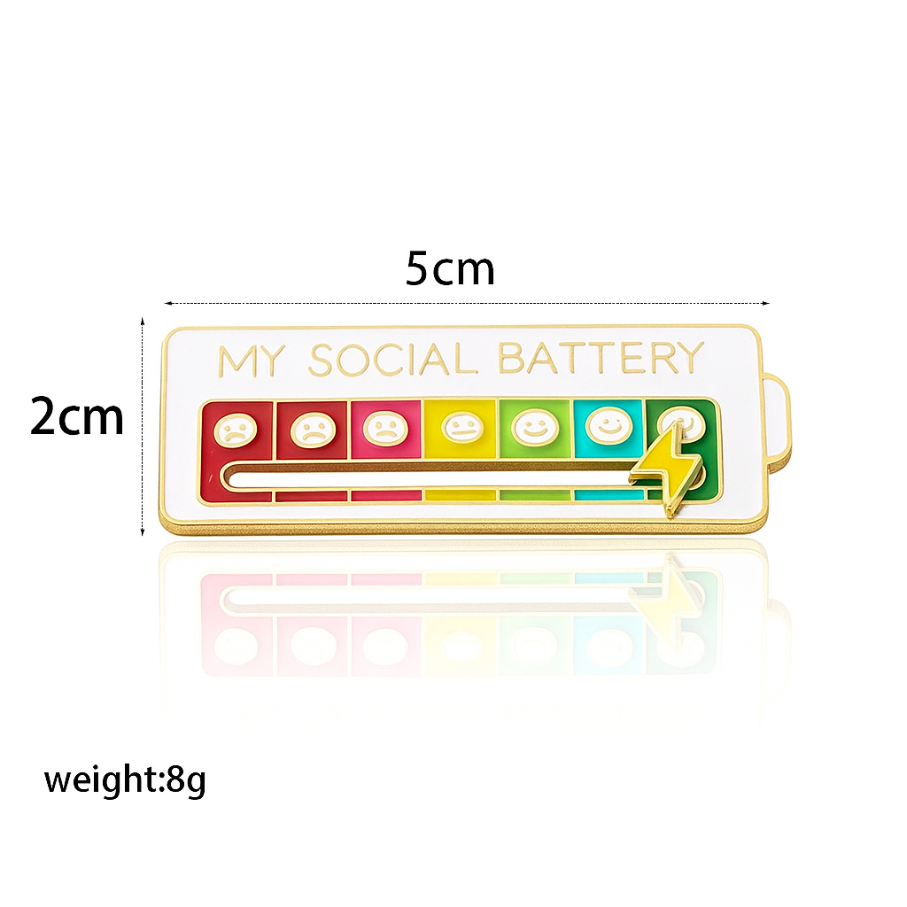 #1 Social Battery Status Brooch