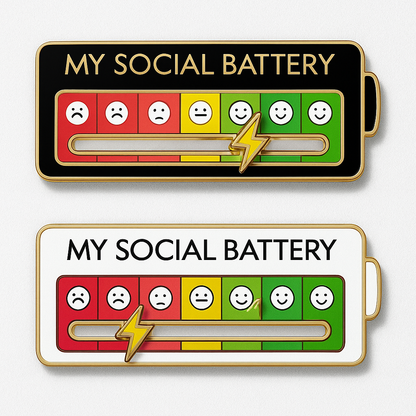 #1 Social Battery Status Brooch