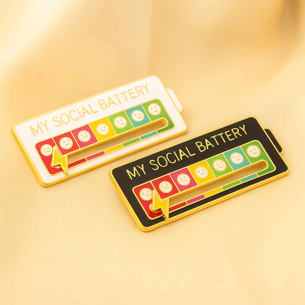 #1 Social Battery Status Brooch