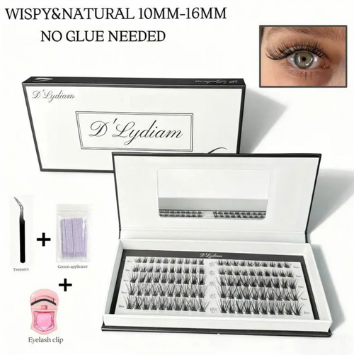 Effortless Glam DIY Eyelash Kit: Self-Adhesive, Reusable, Natural Look, No Glue Needed
