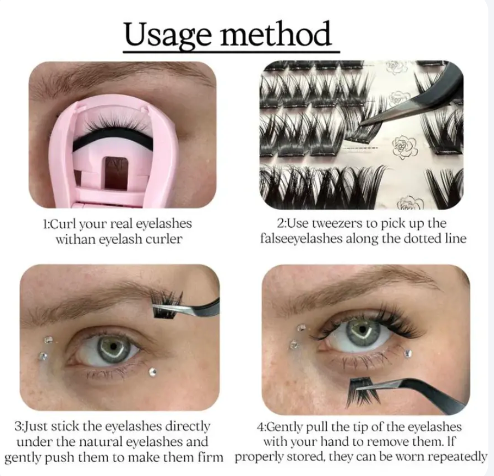 Effortless Glam DIY Eyelash Kit: Self-Adhesive, Reusable, Natural Look, No Glue Needed
