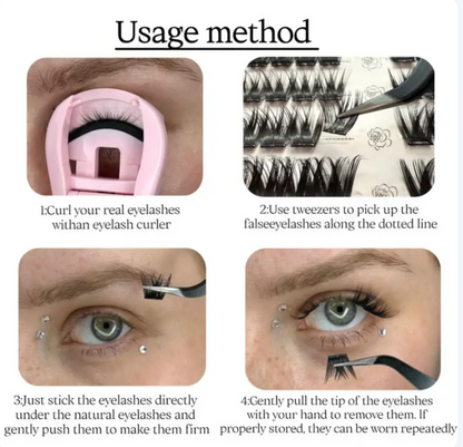 Effortless Glam DIY Eyelash Kit: Self-Adhesive, Reusable, Natural Look, No Glue Needed