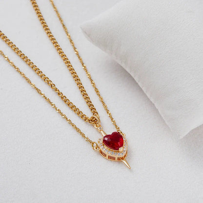 Heart and Sword Necklace Set Glitch Trends