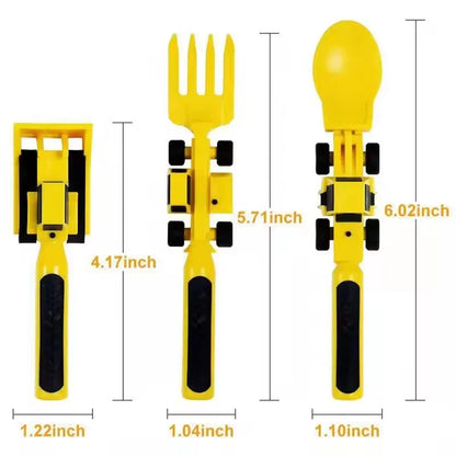 Constructive Eating Plate and Utensils Set Glitch Trends